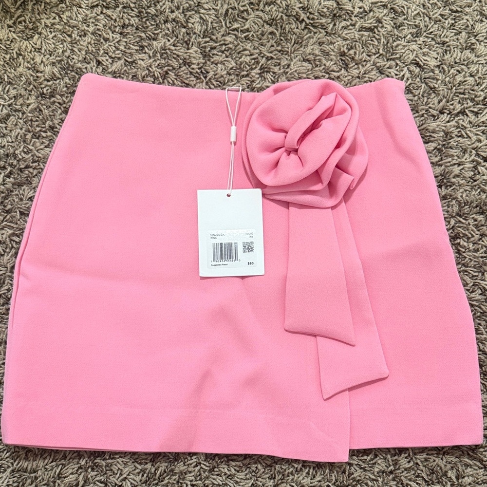 Endless Rose Pink Mini Skirt with Rosette